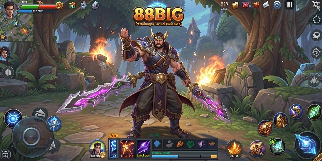 Screenshot gameplay ARPG di 88BIG menunjukkan aksi pertempuran yang menegangkan.