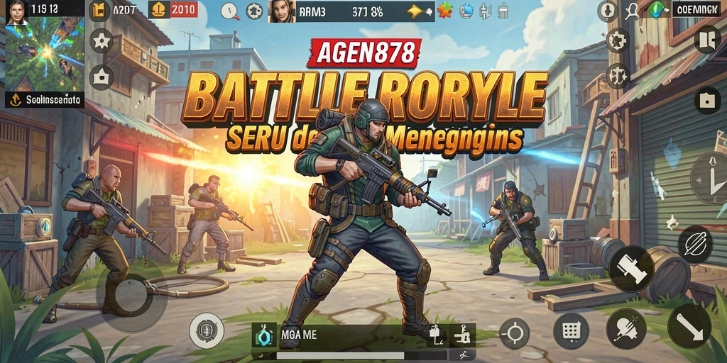 Screenshot gameplay AGEN878 yang penuh aksi di arena Battle Royale.