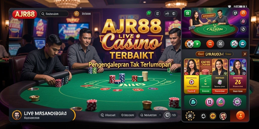 Tampilan menarik gameplay Live Casino AJR88 dengan dealer langsung.