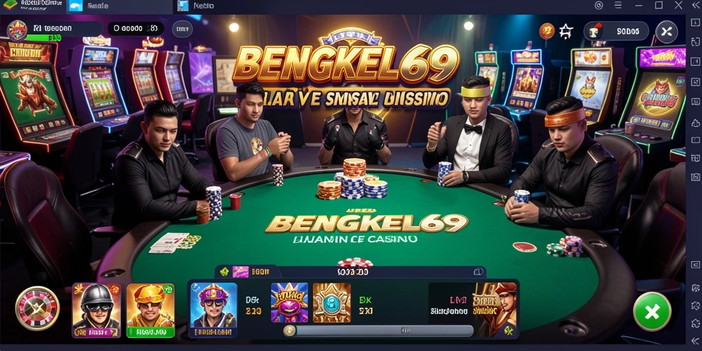 Screenshot BENGKEL69 menampilkan dealer live dalam aksi permainan kasino.