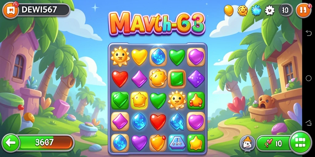 Tampilan gameplay seru di DEWI567 dengan kombinasi warna cerah.