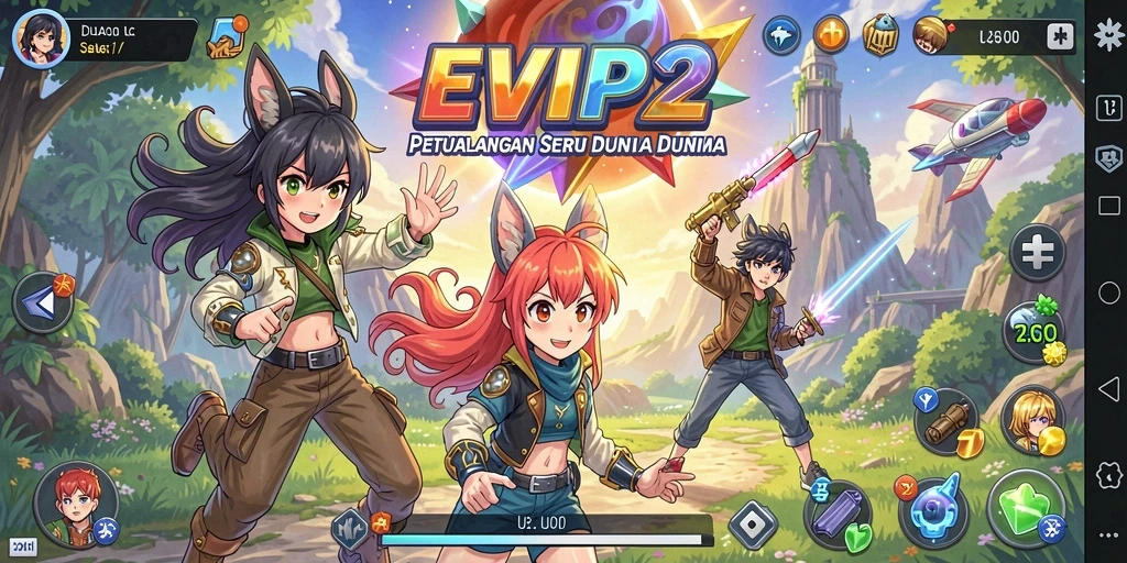 Tampilan gameplay seru dari EVIP2 dalam dunia Anime.
