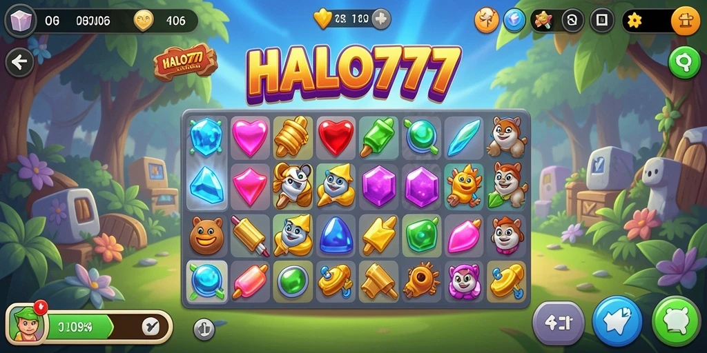 Tampilan gameplay HALO777 yang seru dan penuh warna.