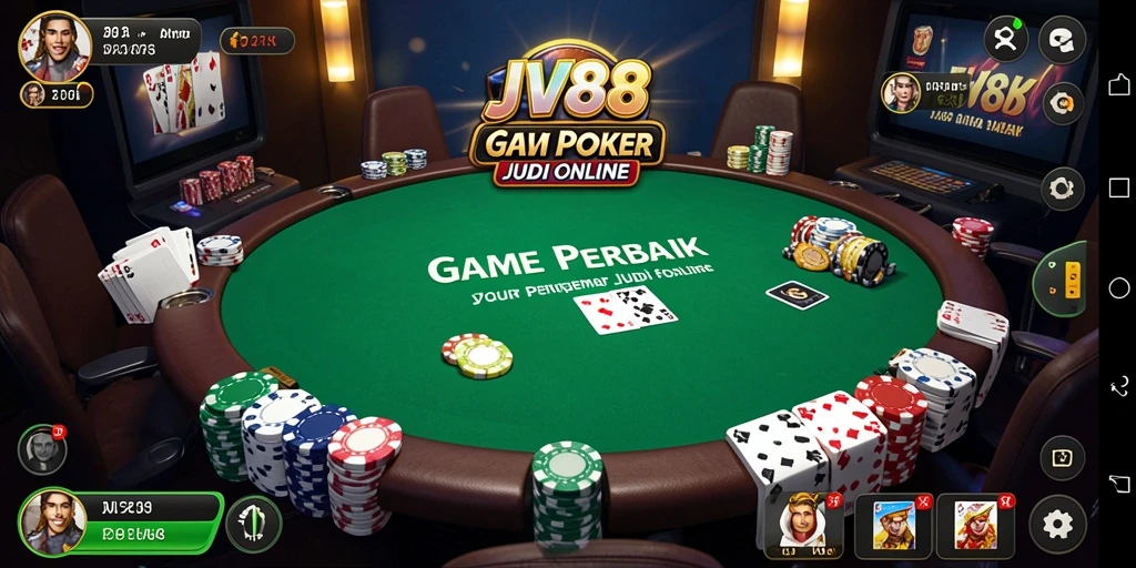 Tampilan gameplay Poker yang menarik dan seru di JV88.
