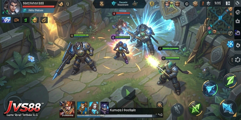 Tampilan gameplay SLG yang mendebarkan di JVS88.