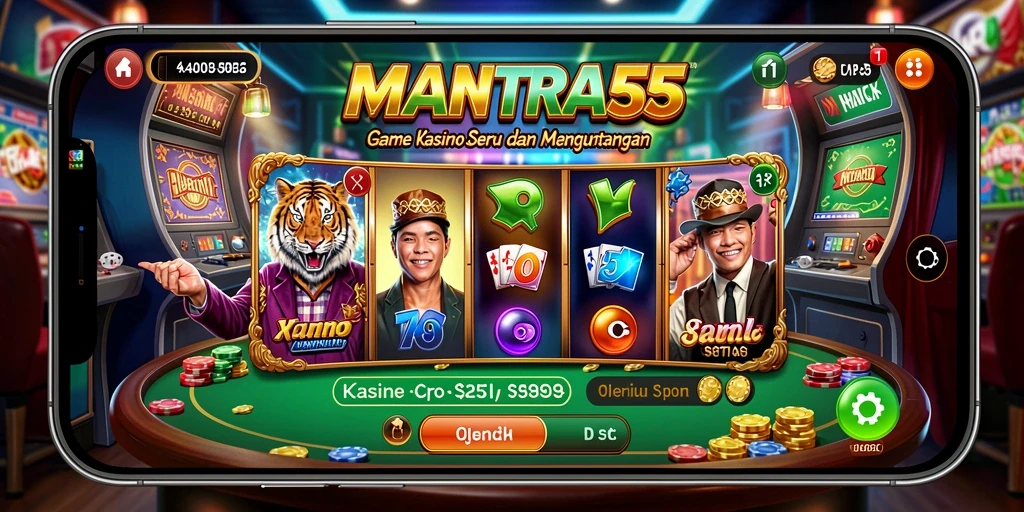 Tampilan screenshot <strong>MANTRA55</strong> dengan gameplay kasino yang menarik.