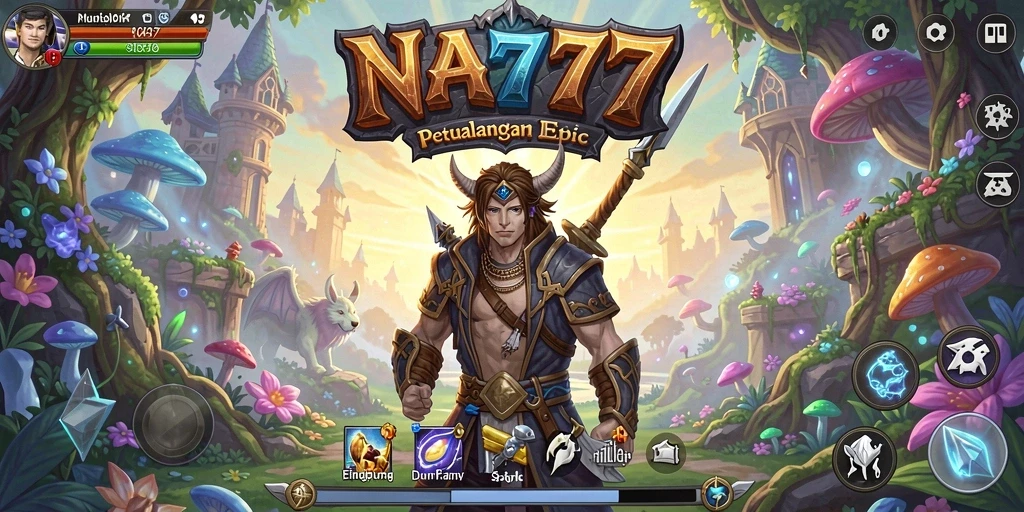Tampilan seru gameplay RPG dengan karakter dan latar menakjubkan.