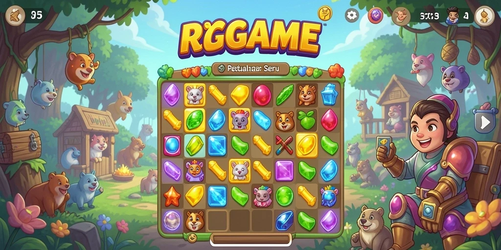 Tampilan gameplay RPGAME yang menantang dan warna-warni.